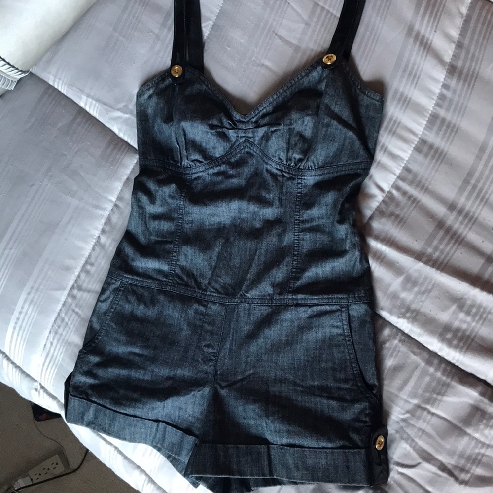 Arden B Black Denim Romper - Picture 3 of 3
